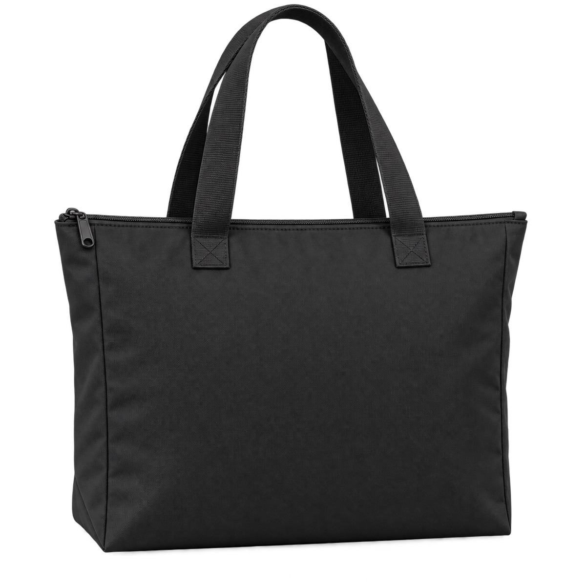 Deer Park Falcons Polyester Zip Bag in Black, plain back view with zipper and handles