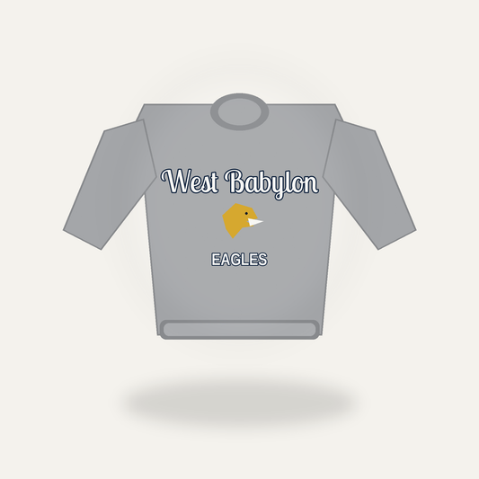 West Babylon Eagles women's heritage script cropped crewneck - primary product mockup