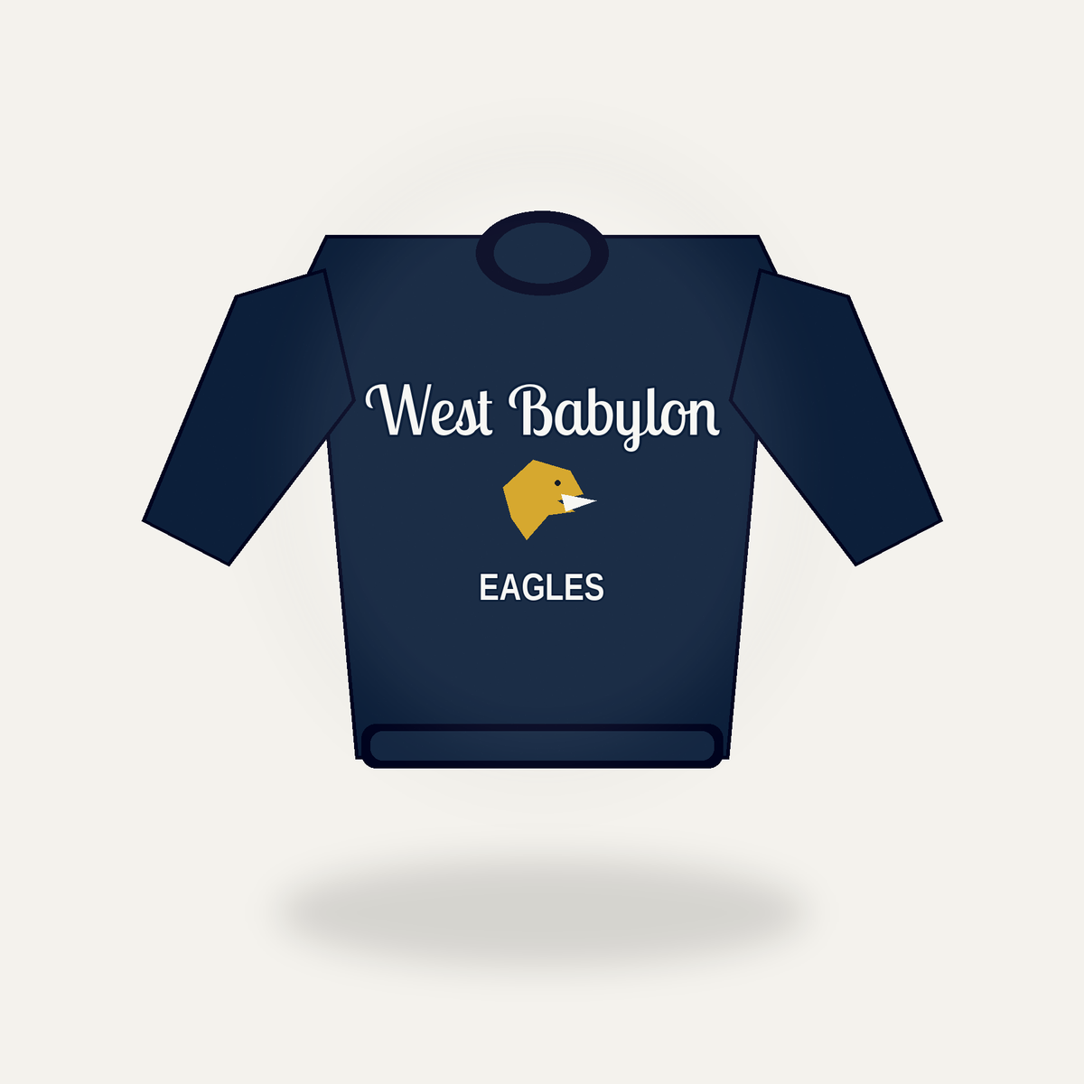 West Babylon Eagles women's heritage script cropped crewneck - alternate color product mockup