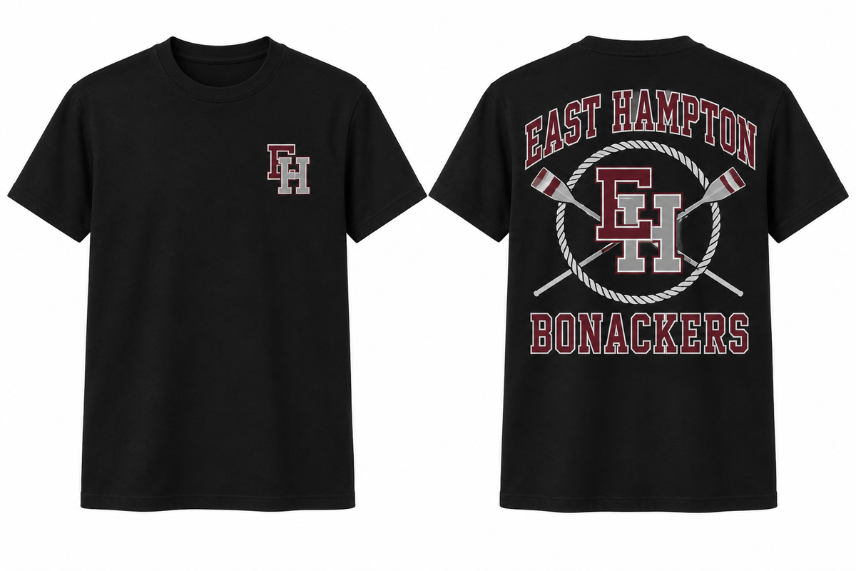 East Hampton Bonackers black Tee front and back concept