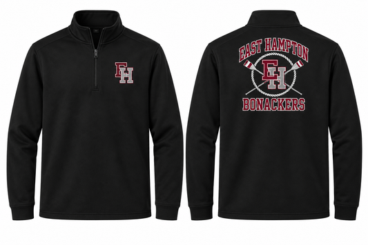 East Hampton Bonackers Varsity Quarter-Zip — Black front and back