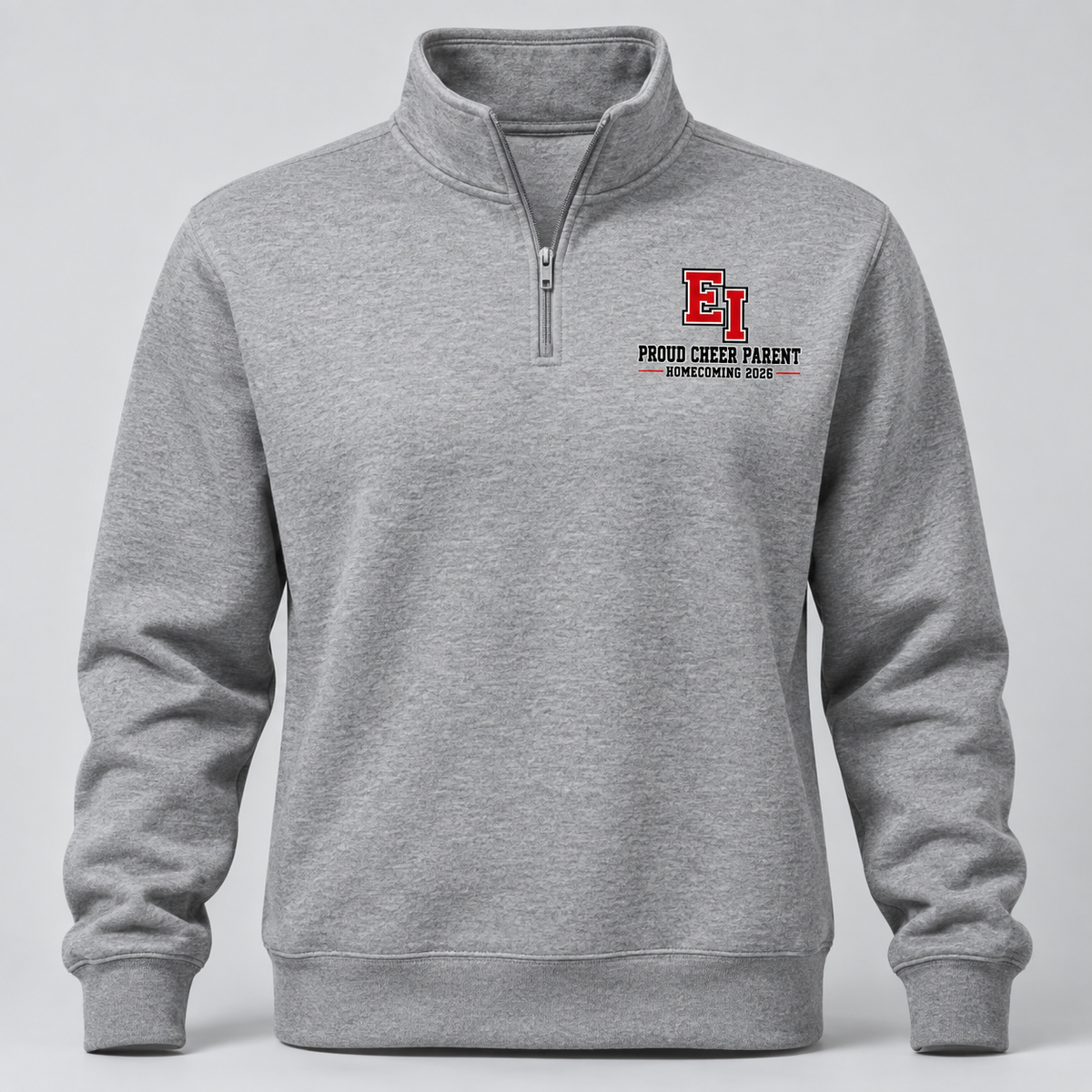 East Islip Cheer Homecoming 2026 Proud Cheer Parent Quarter Zip product mockup