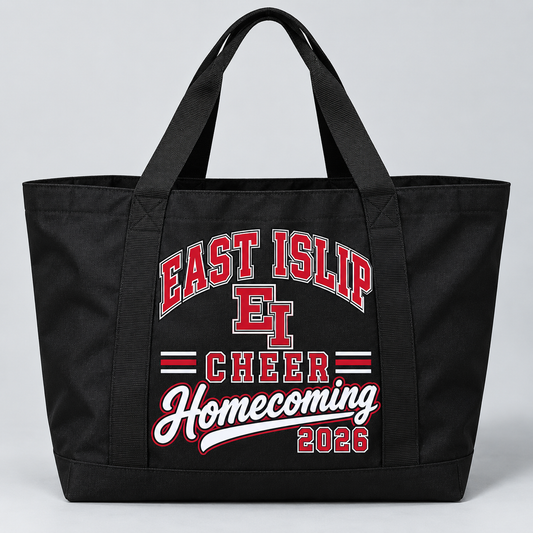 East Islip Cheer Homecoming 2026 Varsity Jumbo Tote product mockup