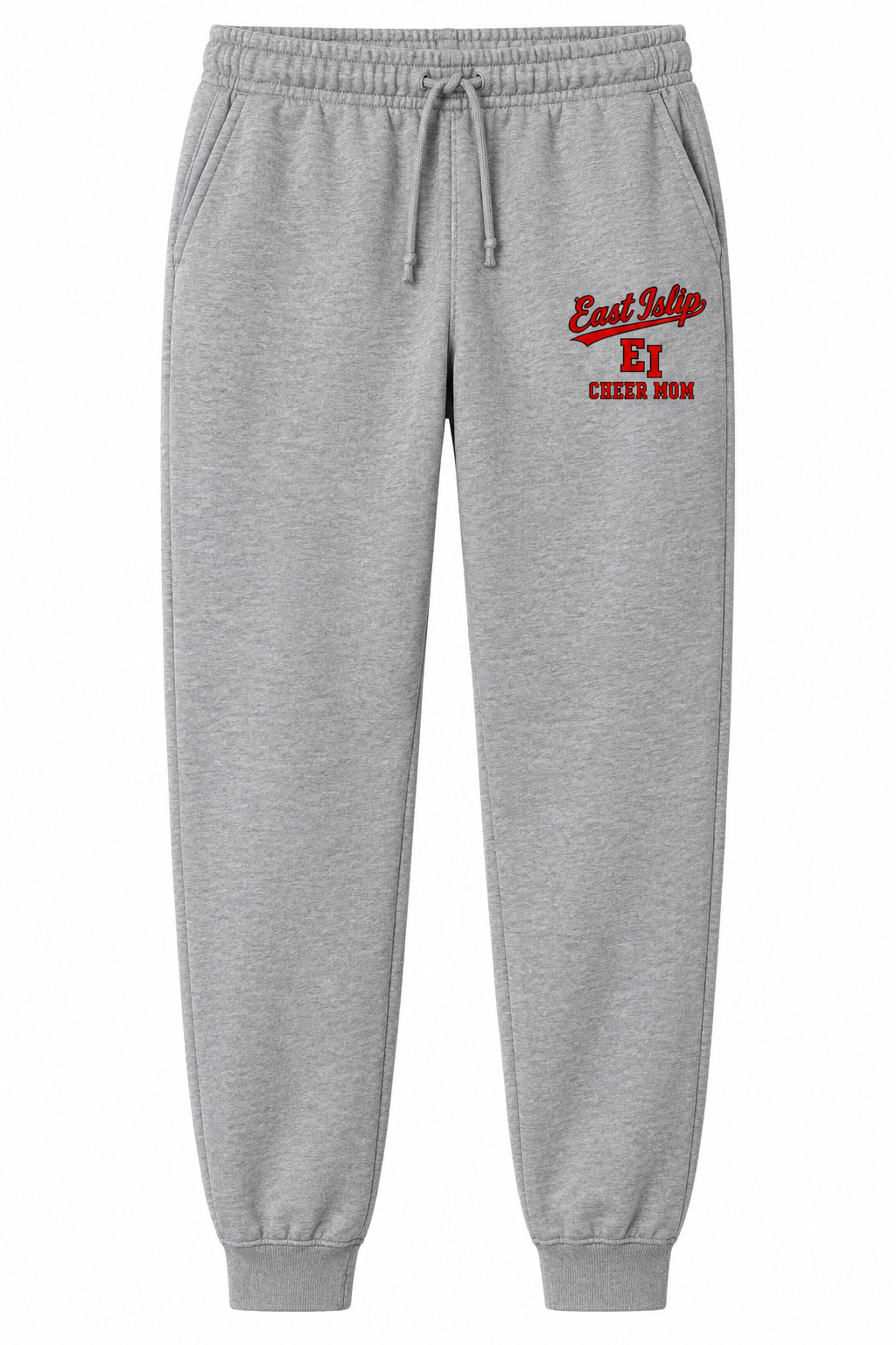 East Islip Cheer Mom EI Script Fleece Joggers in Athletic Heather