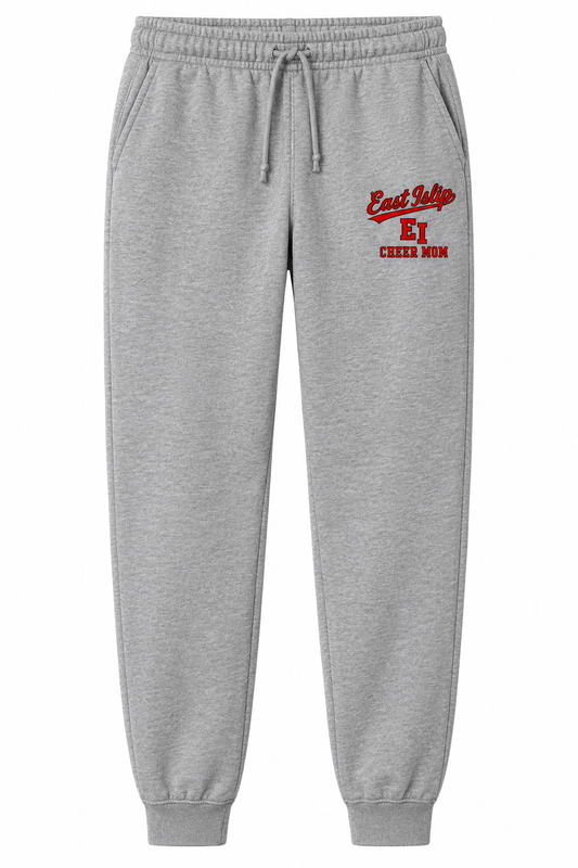 East Islip Cheer Mom EI Script Fleece Joggers in Athletic Heather