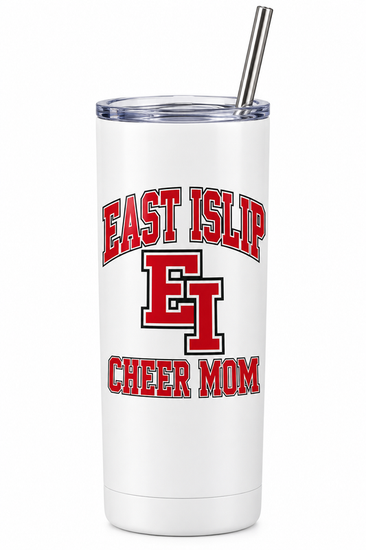 East Islip Cheer Mom Varsity 20 oz Tumbler in White