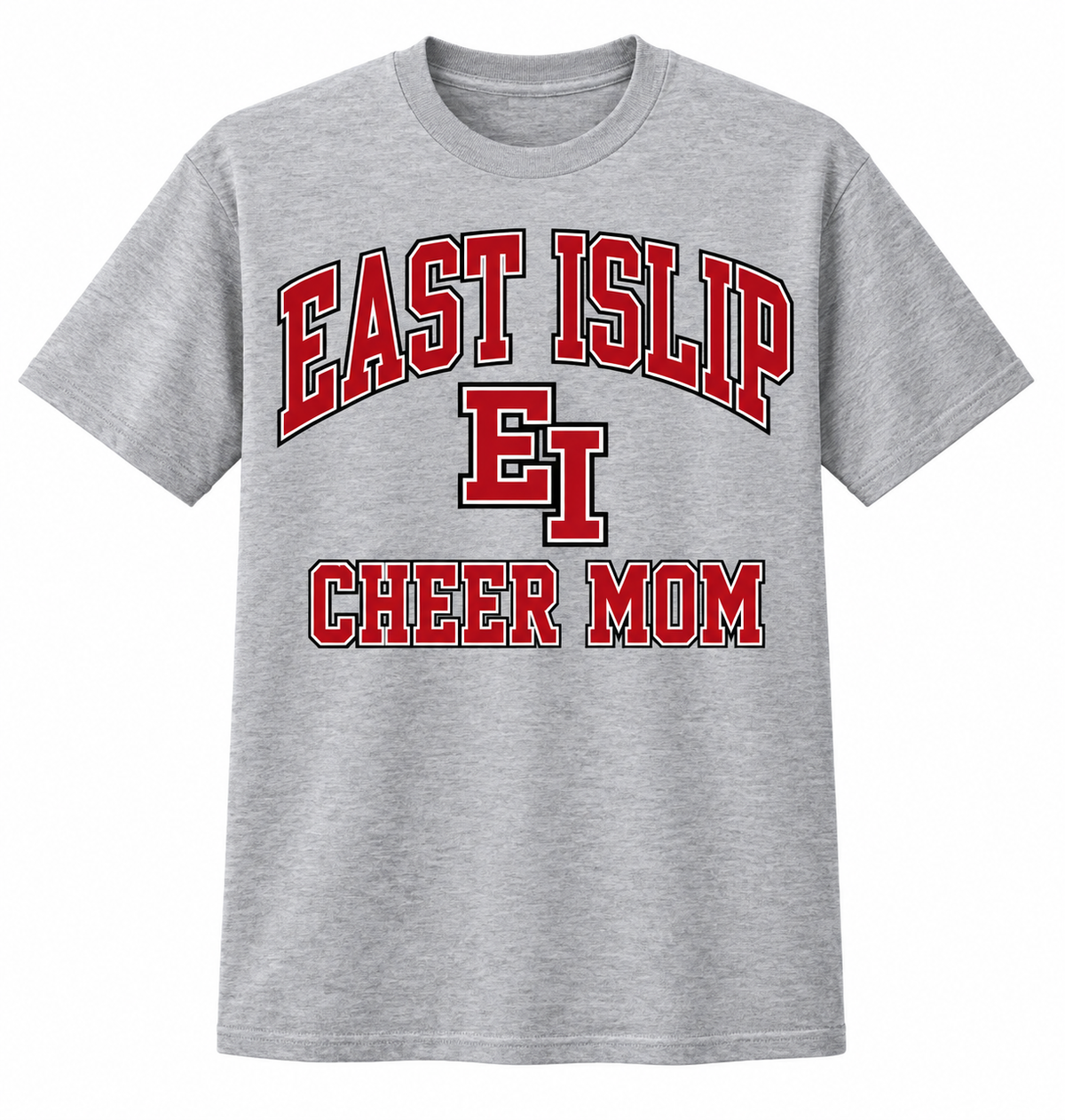 East Islip Cheer Mom Varsity Arch T-Shirt in Athletic Heather