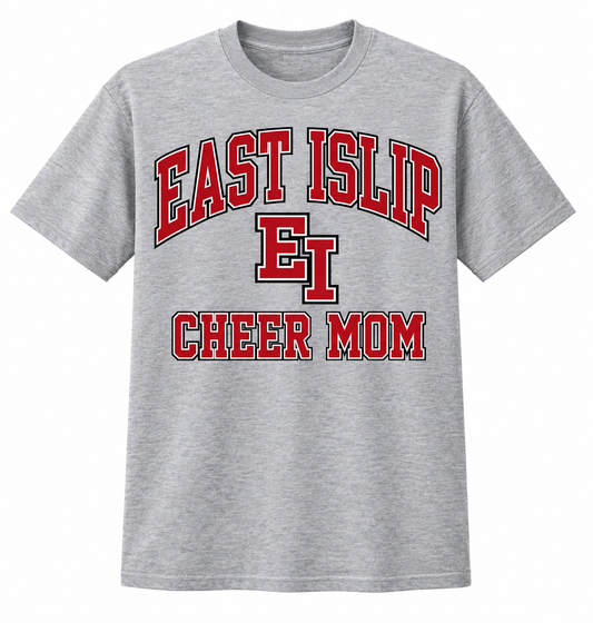 East Islip Cheer Mom Varsity Arch T-Shirt in Athletic Heather