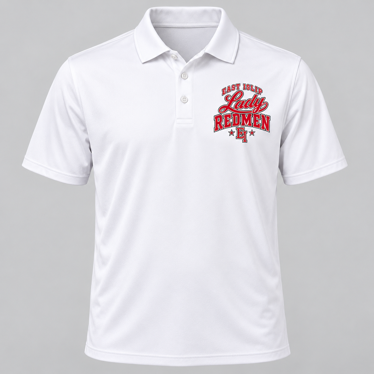East Islip Lady Redmen Adult Polo in White