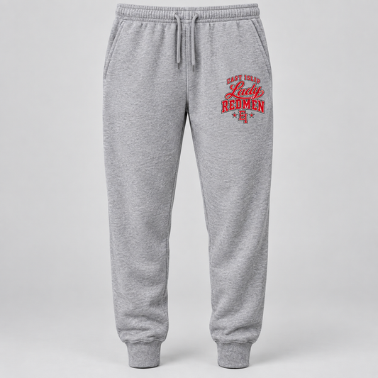 East Islip Lady Redmen Adult Joggers in Heather Gray