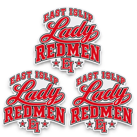 East Islip Lady Redmen Throwback Sticker Pack in Red/White