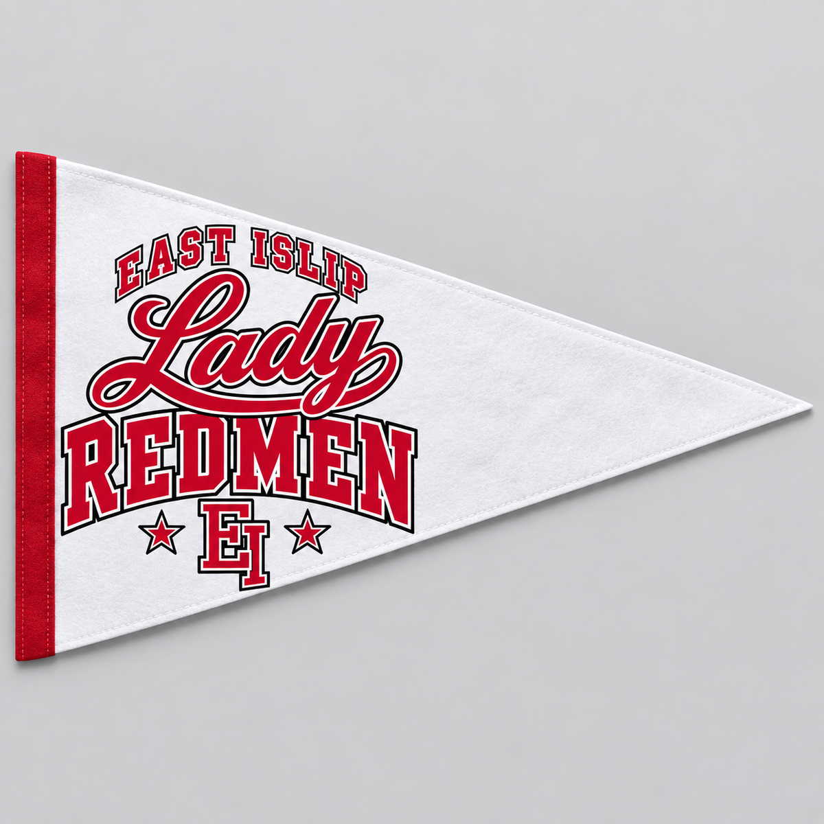 East Islip Lady Redmen Retro Pennant in White