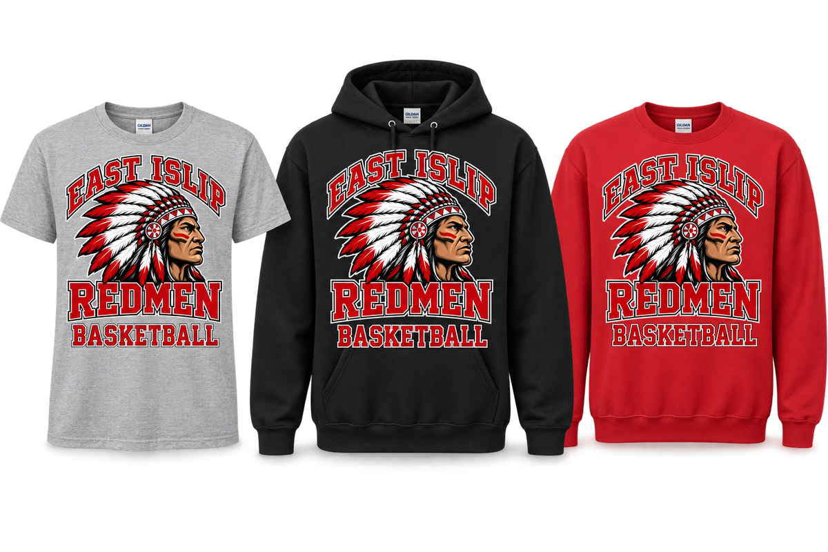 East Islip Redmen Basketball tee, hoodie and sweatshirt choices