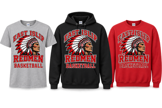 East Islip Redmen Basketball tee, hoodie and sweatshirt choices