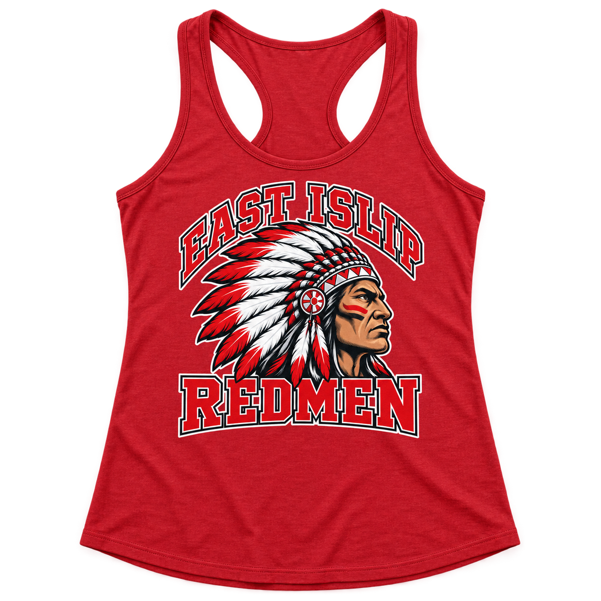 East Islip Redmen Classic Women’s Mascot Tank in Red