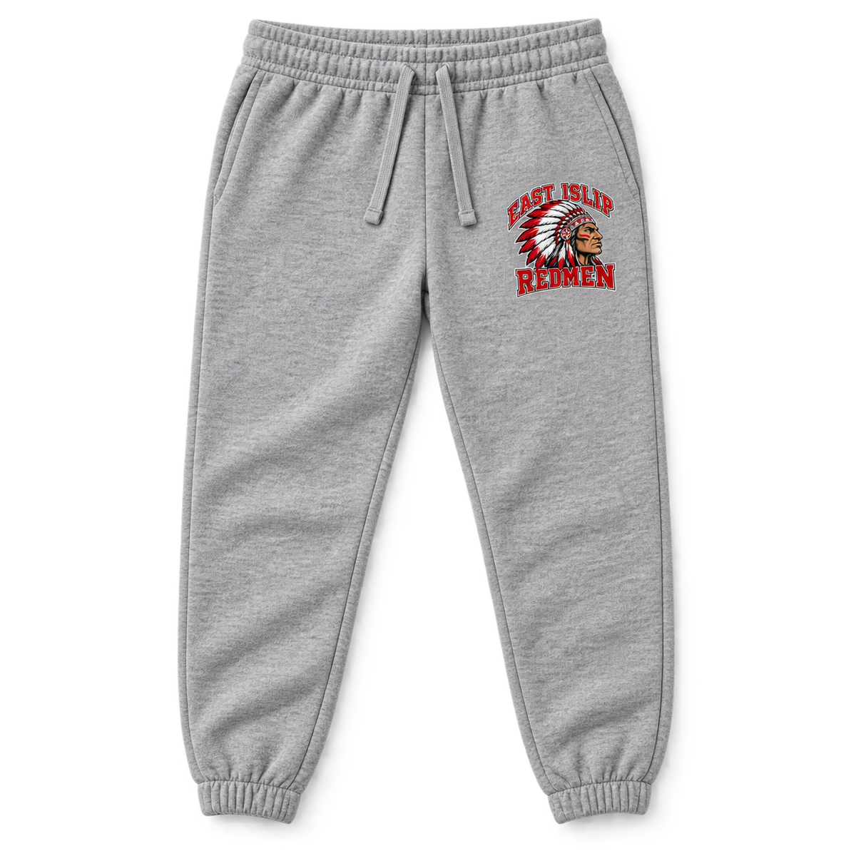 East Islip Redmen Classic Youth Joggers in Heather Gray