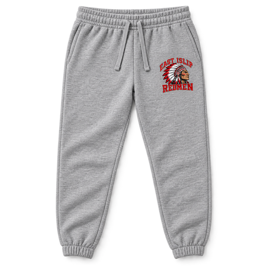 East Islip Redmen Classic Youth Joggers in Heather Gray