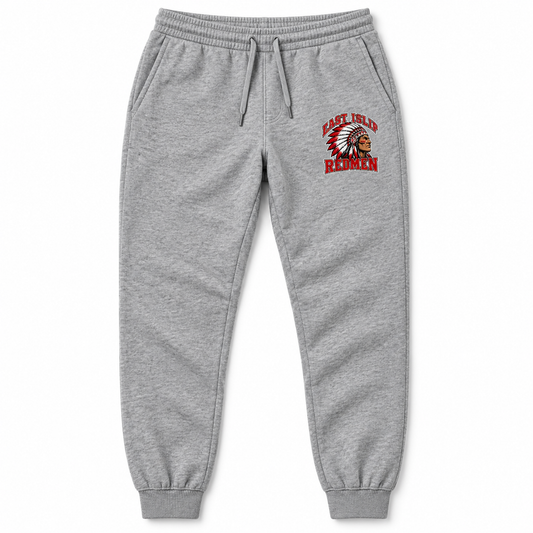 East Islip Redmen Classic Adult Joggers in Heather Gray