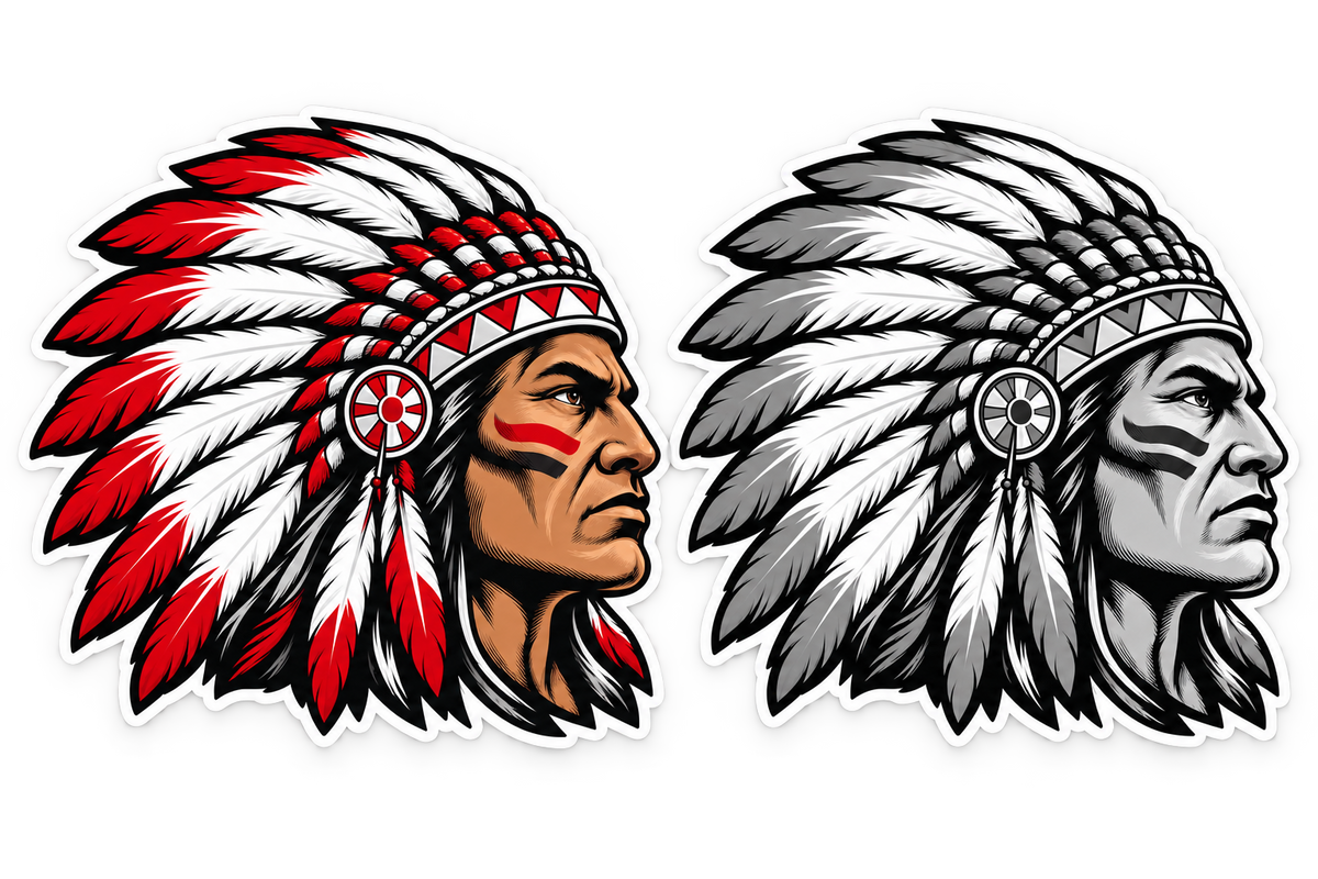 East Islip Redmen Large Die-Cut Mascot Decal options