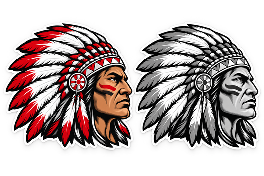 East Islip Redmen Large Die-Cut Mascot Decal options