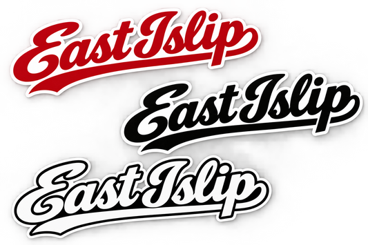 East Islip Script Lettering Decal options
