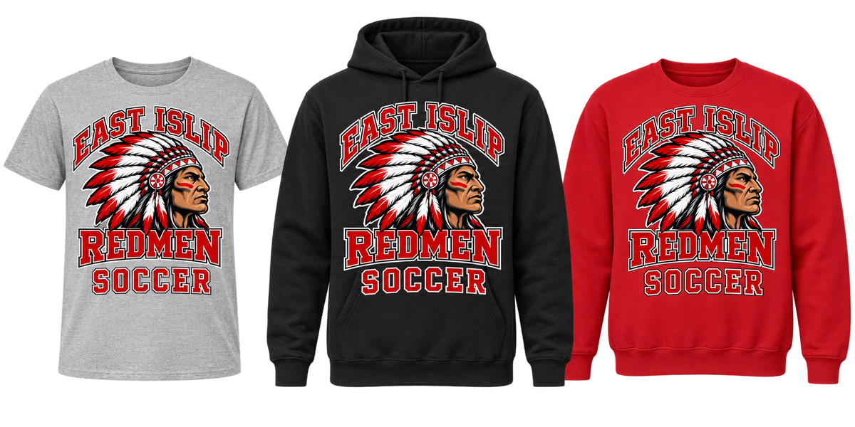 East Islip Redmen Soccer tee, hoodie and sweatshirt choices