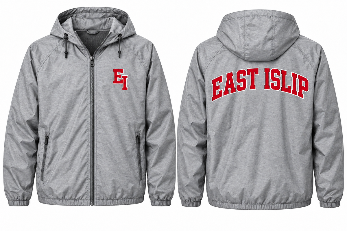 East Islip Varsity Windbreaker in Heather Gray