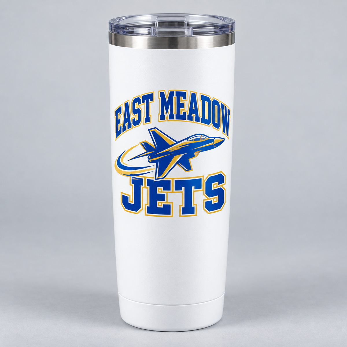 East Meadow Jets 20 oz Slim Tumbler product mockup