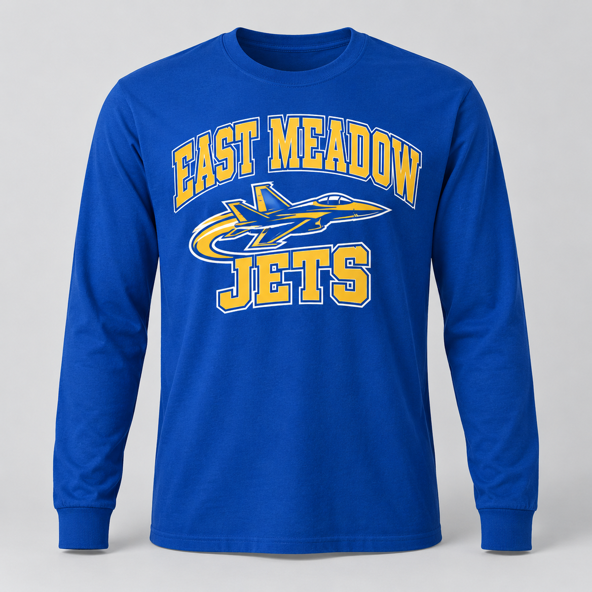 East Meadow Jets Long Sleeve Tee product mockup
