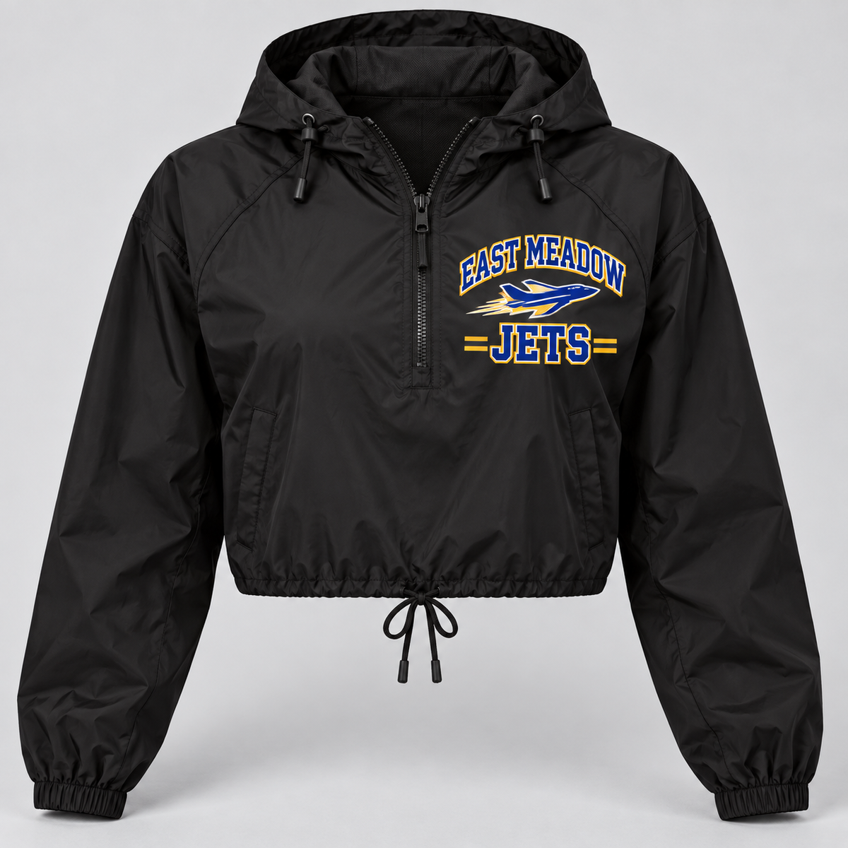 East Meadow Jets Women's Cropped Windbreaker product mockup