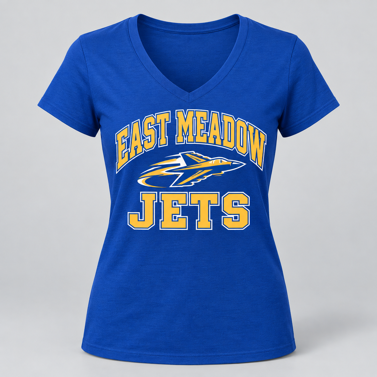 East Meadow Jets Women's V-Neck Tee product mockup