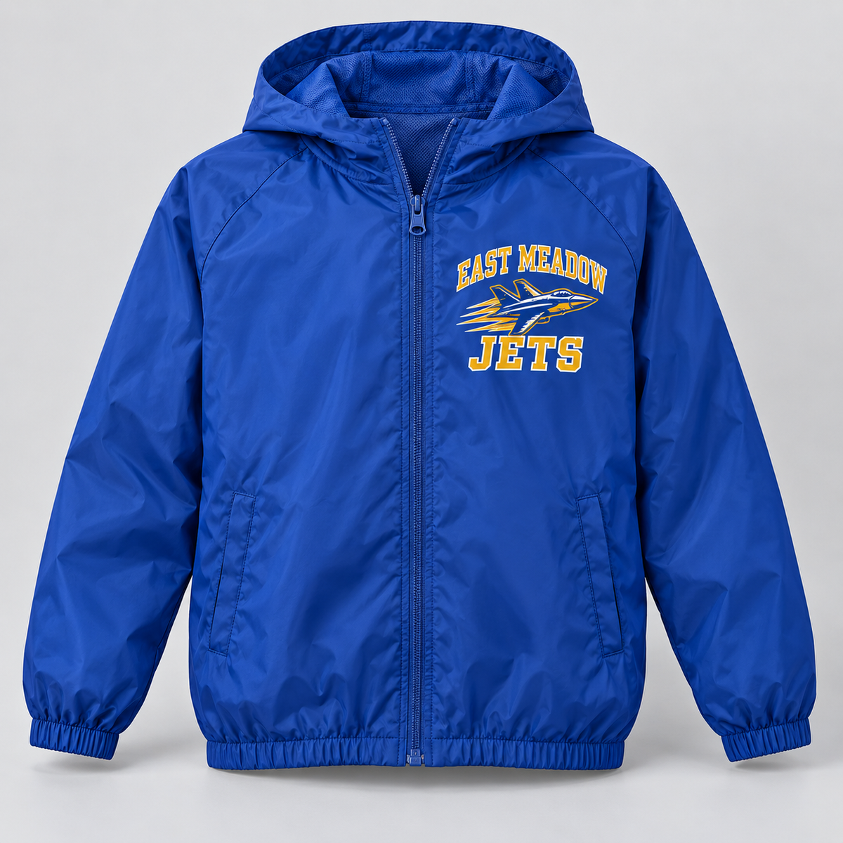 East Meadow Jets Youth Windbreaker product mockup
