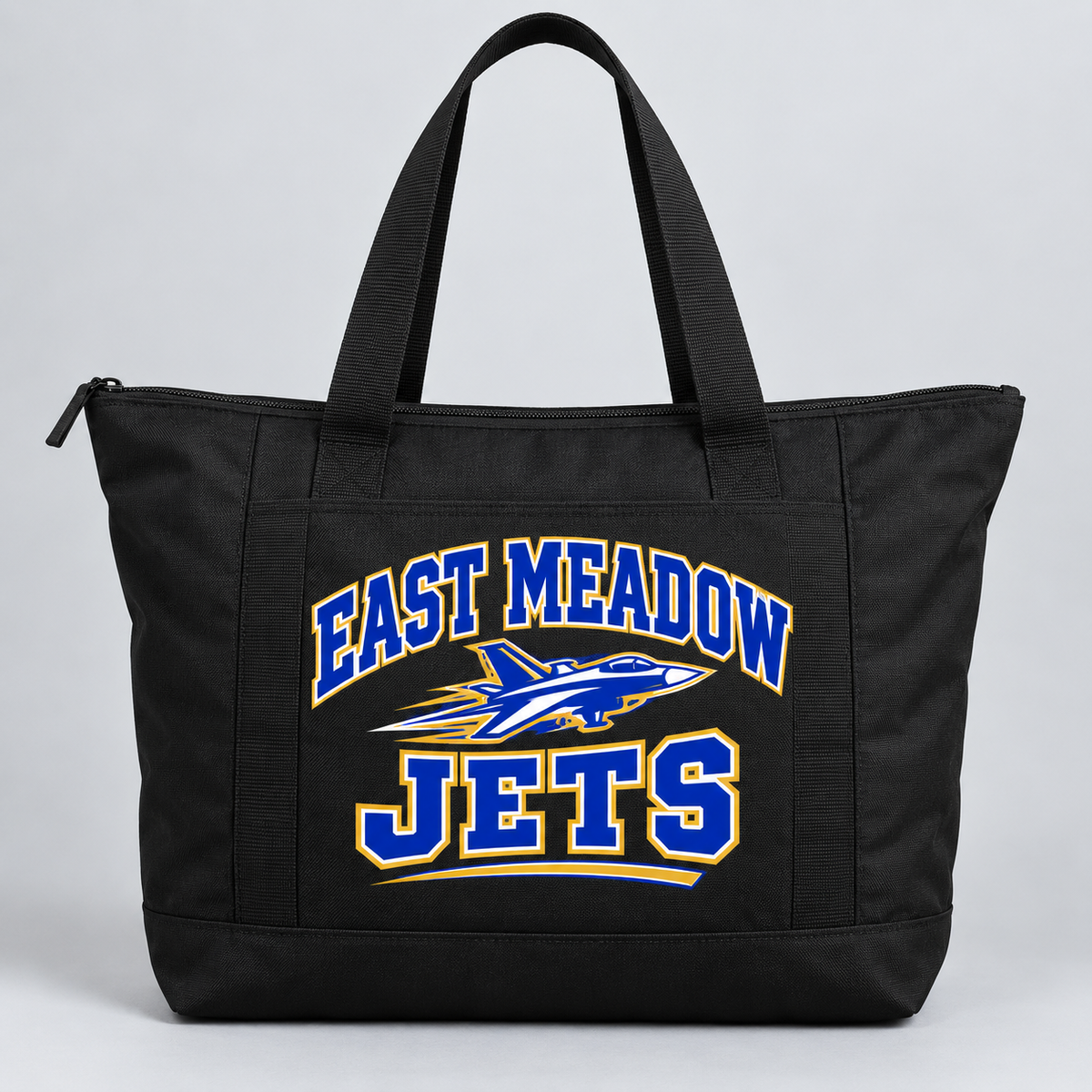 East Meadow Jets Zippered Tote Bag product mockup