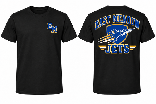 EAST MEADOW JETS black tee front and back