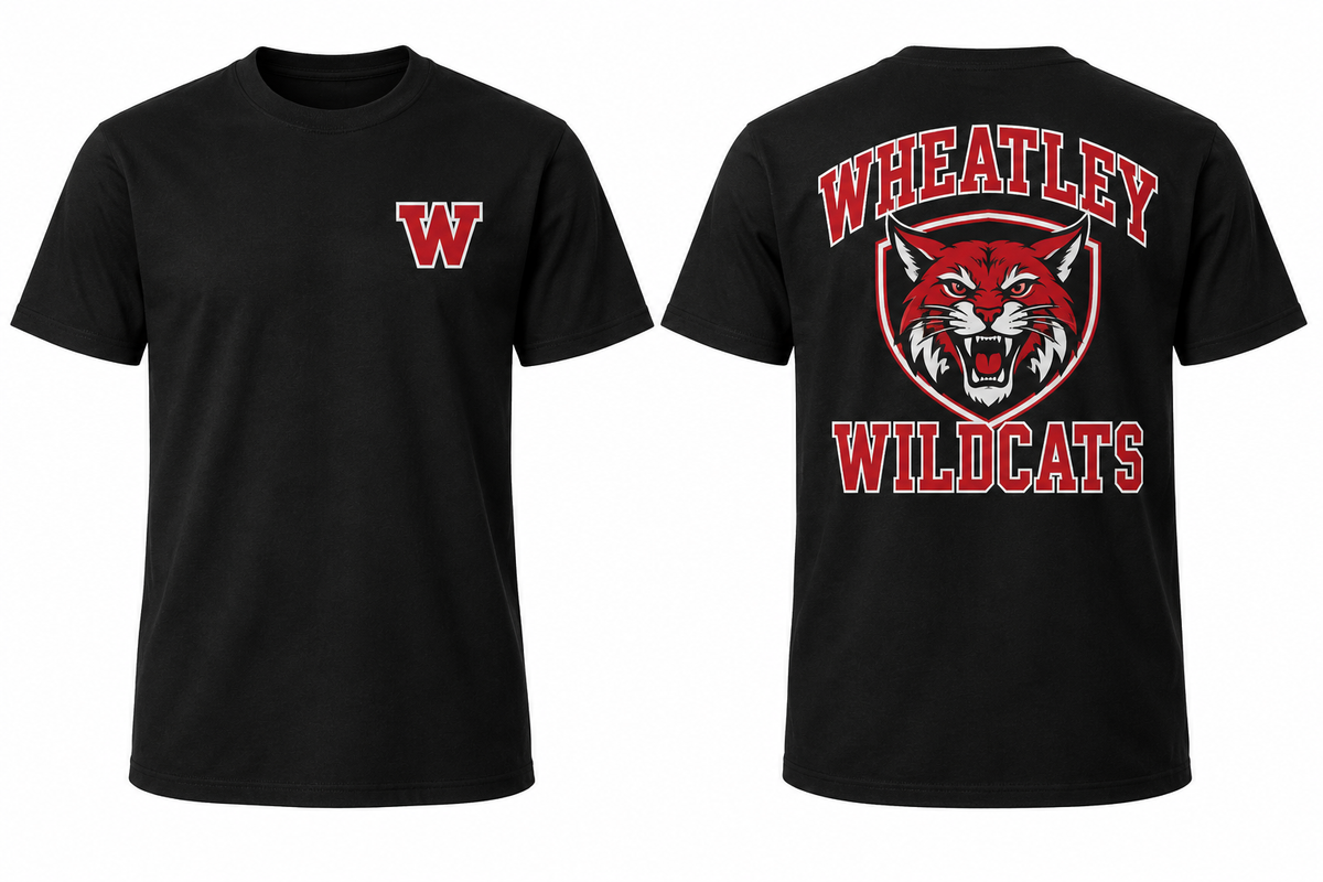 WHEATLEY WILDCATS black tee front and back