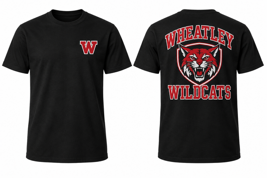 WHEATLEY WILDCATS black tee front and back