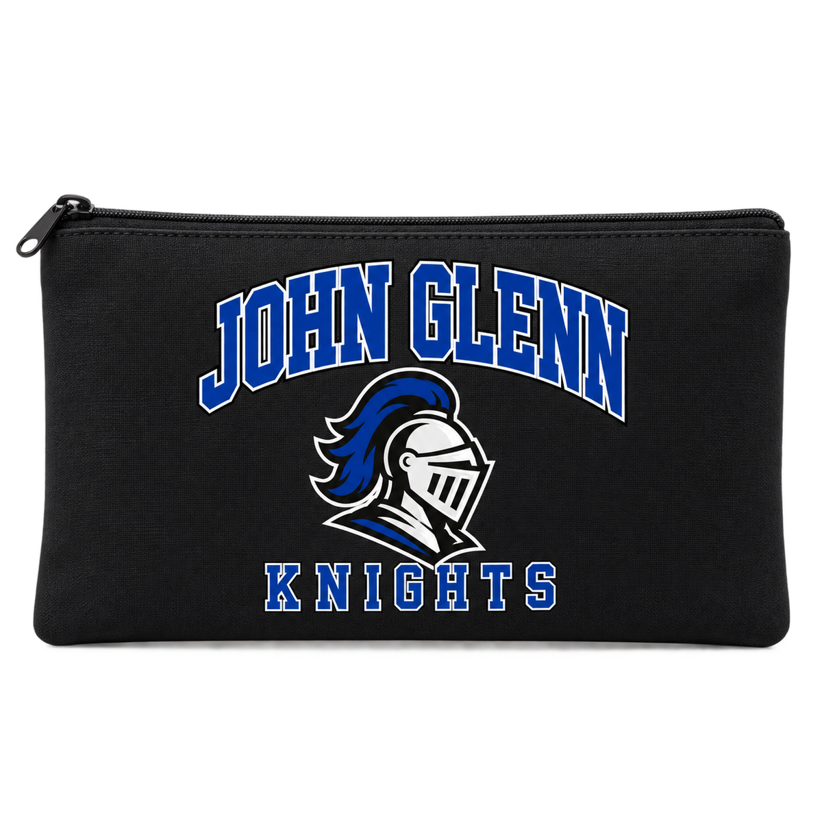 Elwood–John Glenn Knights Campus Zippered Pencil Pouch — Black