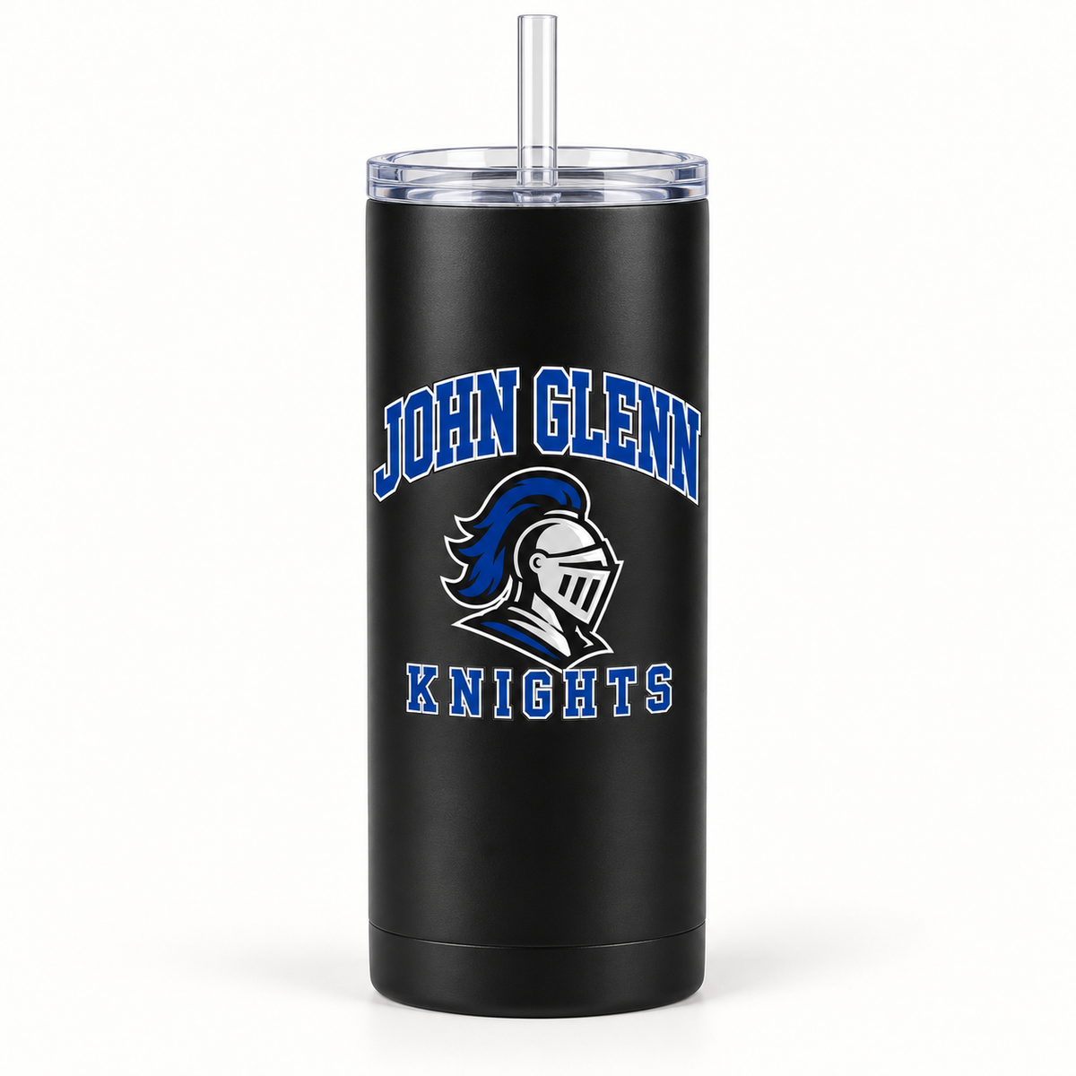 Elwood–John Glenn Knights Campus Slim Tumbler — Black