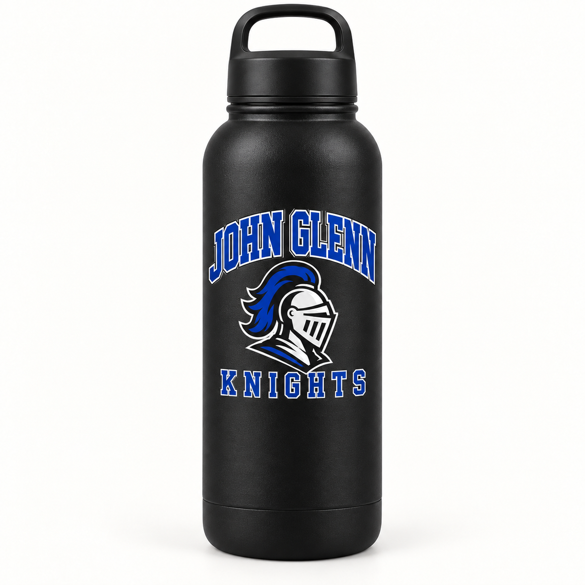 Elwood–John Glenn Knights Campus Water Bottle — Black