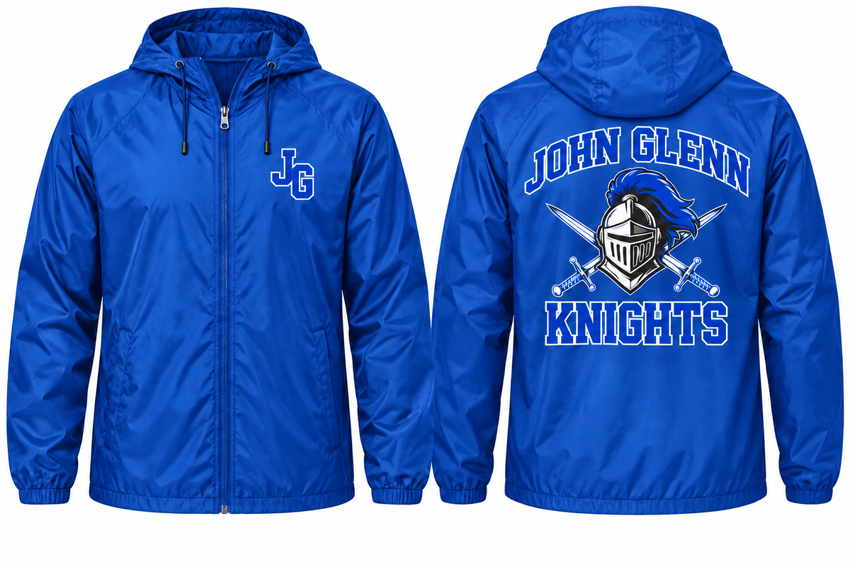 Elwood–John Glenn Varsity Windbreaker in Royal Blue