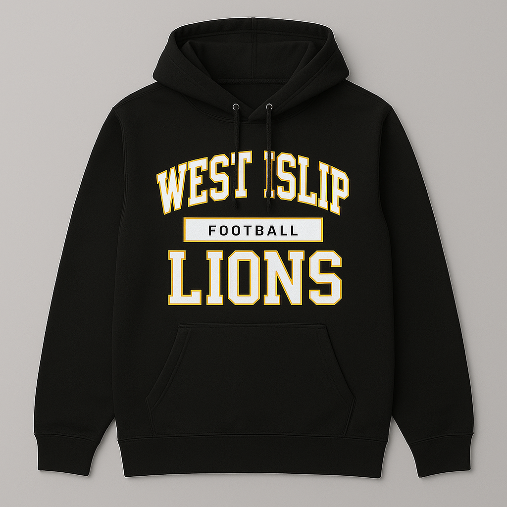 West Islip Lions Football Hoodie – Premium Heavyweight Collegiate Spirit Wear