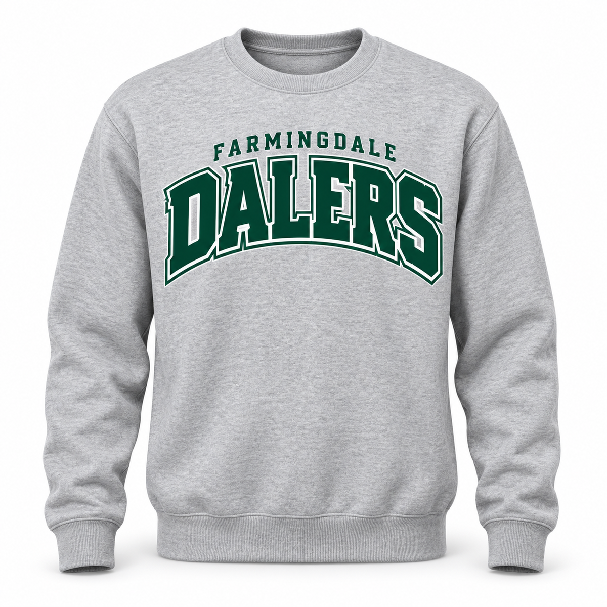 Heather Gray Farmingdale Dalers Arena Classic Adult Crewneck Sweatshirt