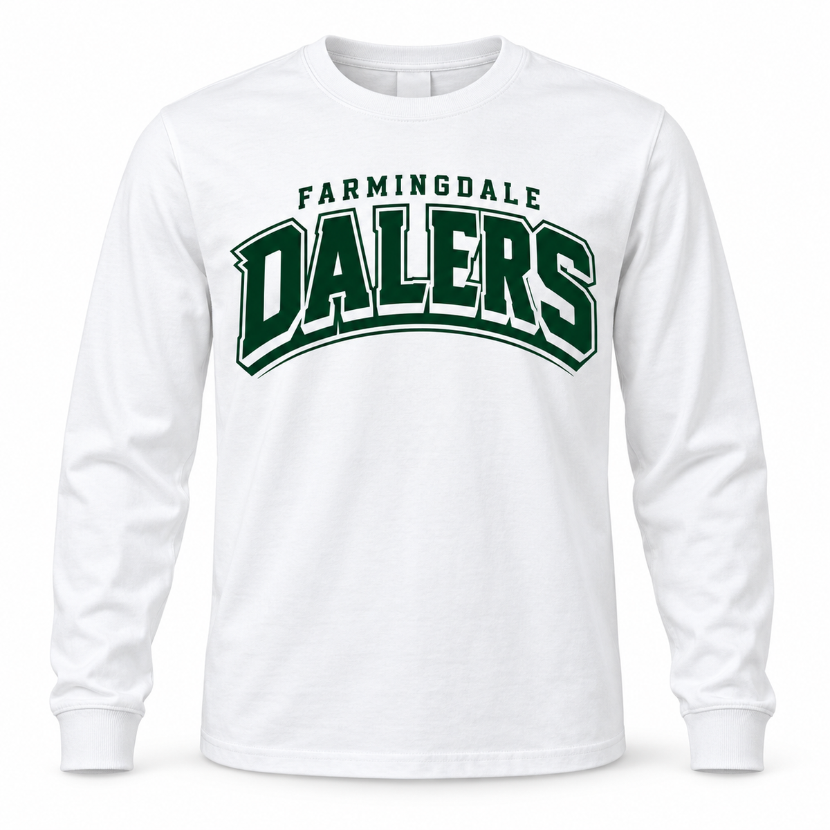White Farmingdale Dalers Arena Classic Adult Long-Sleeve Tee