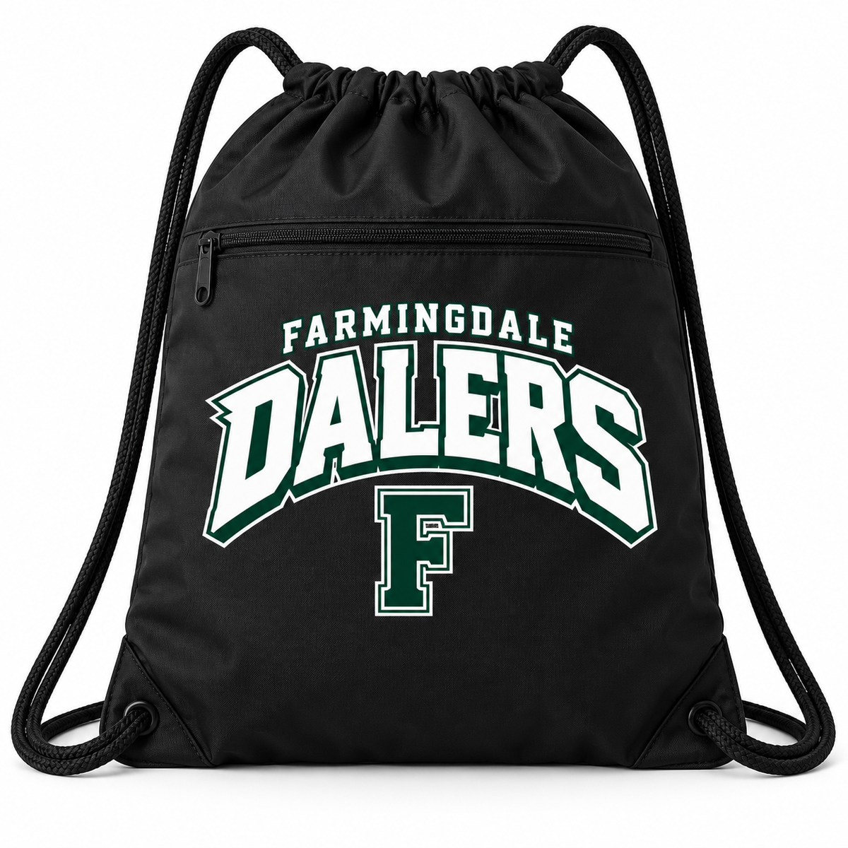Black Farmingdale Dalers Arena Classic Zip Drawstring Bag