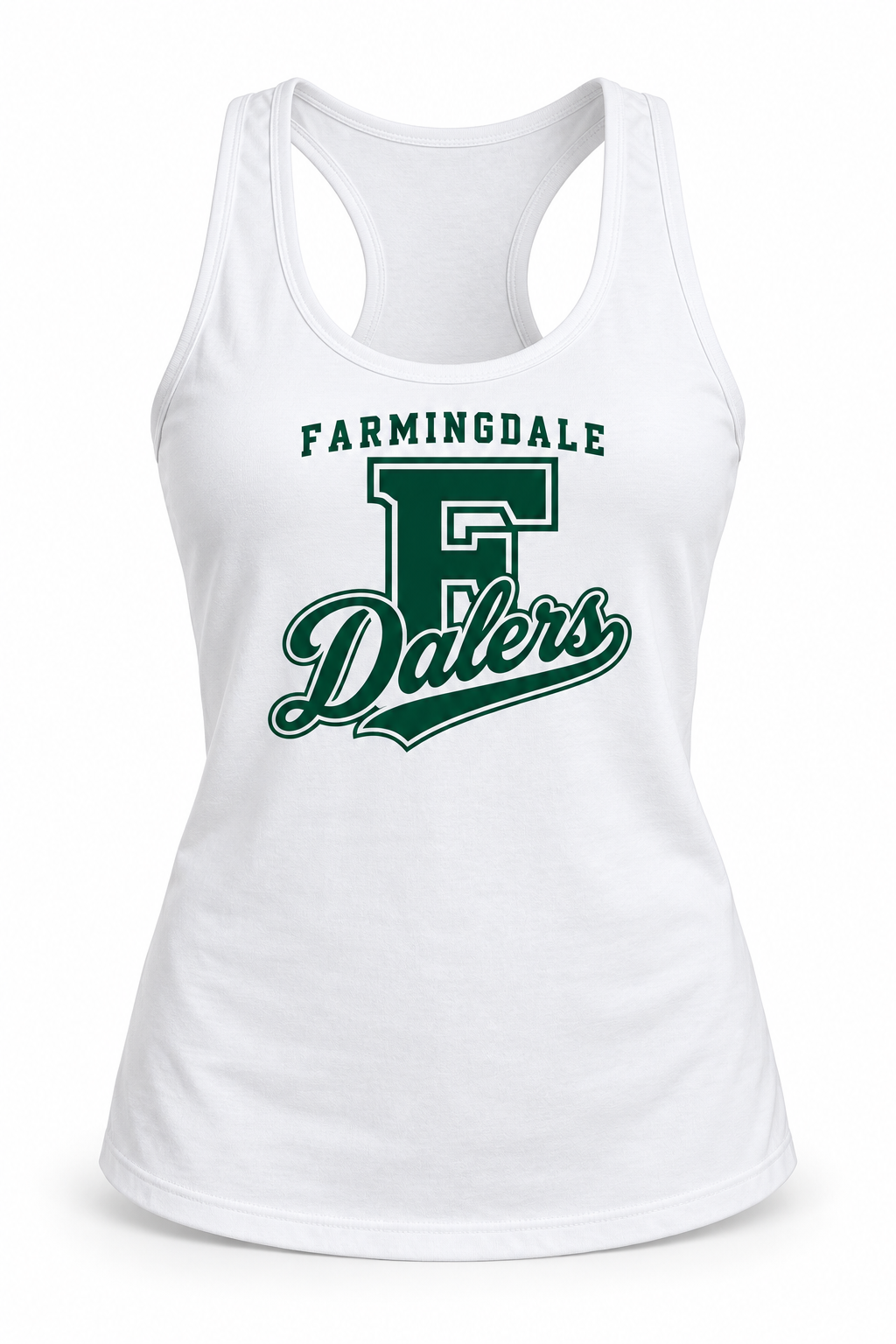 White Farmingdale Dalers Classic F Script Women's Tank