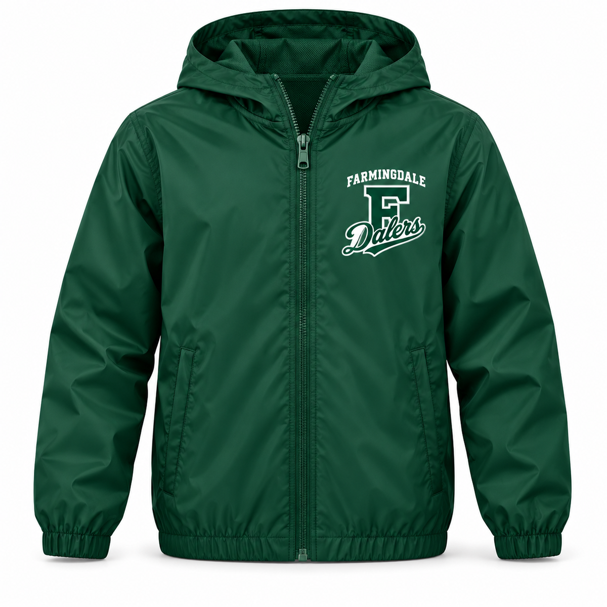 Green Farmingdale Dalers Classic F Script Youth Windbreaker