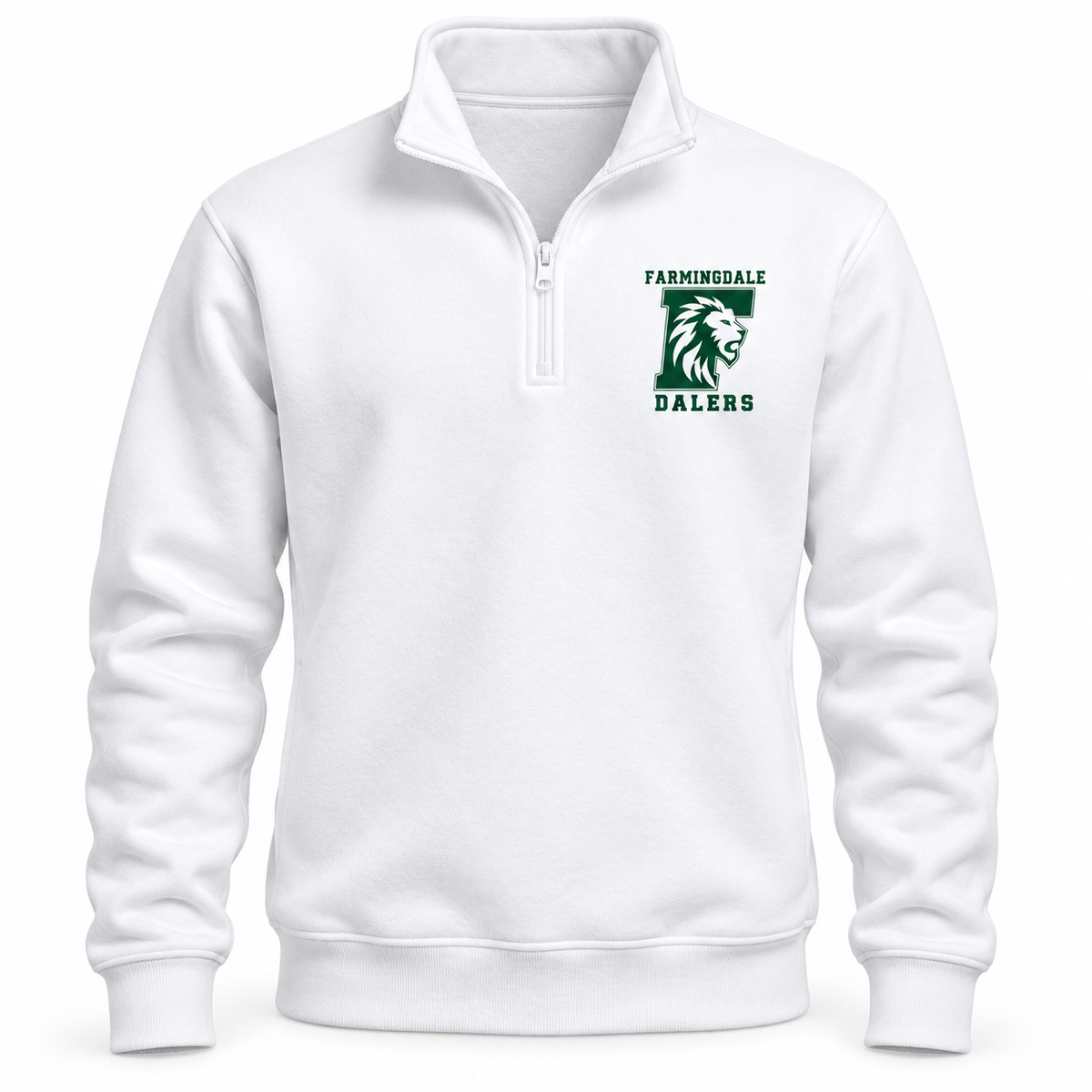 White Farmingdale Dalers Lion F Adult Quarter-Zip