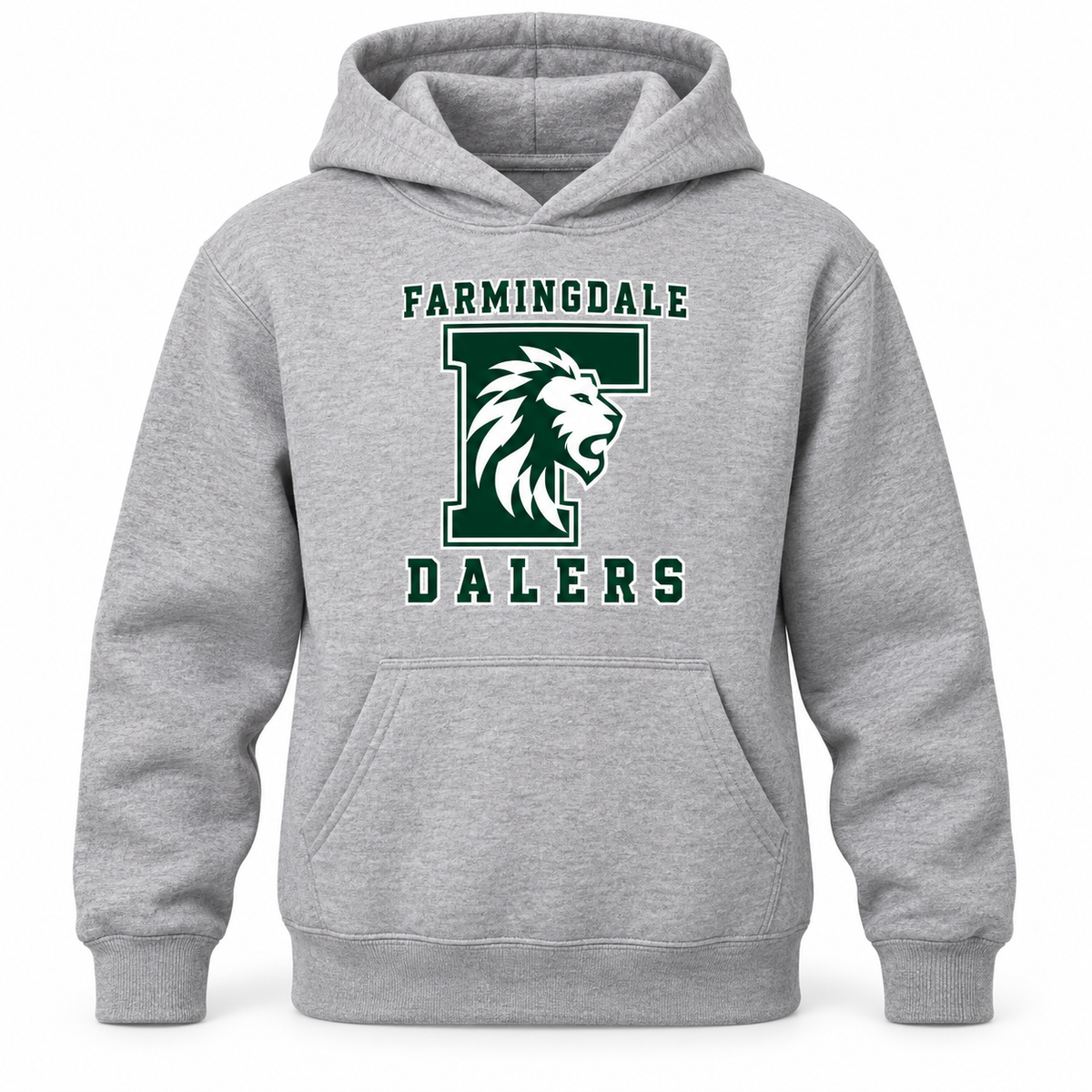 Heather Gray Farmingdale Dalers Lion F Youth Hoodie