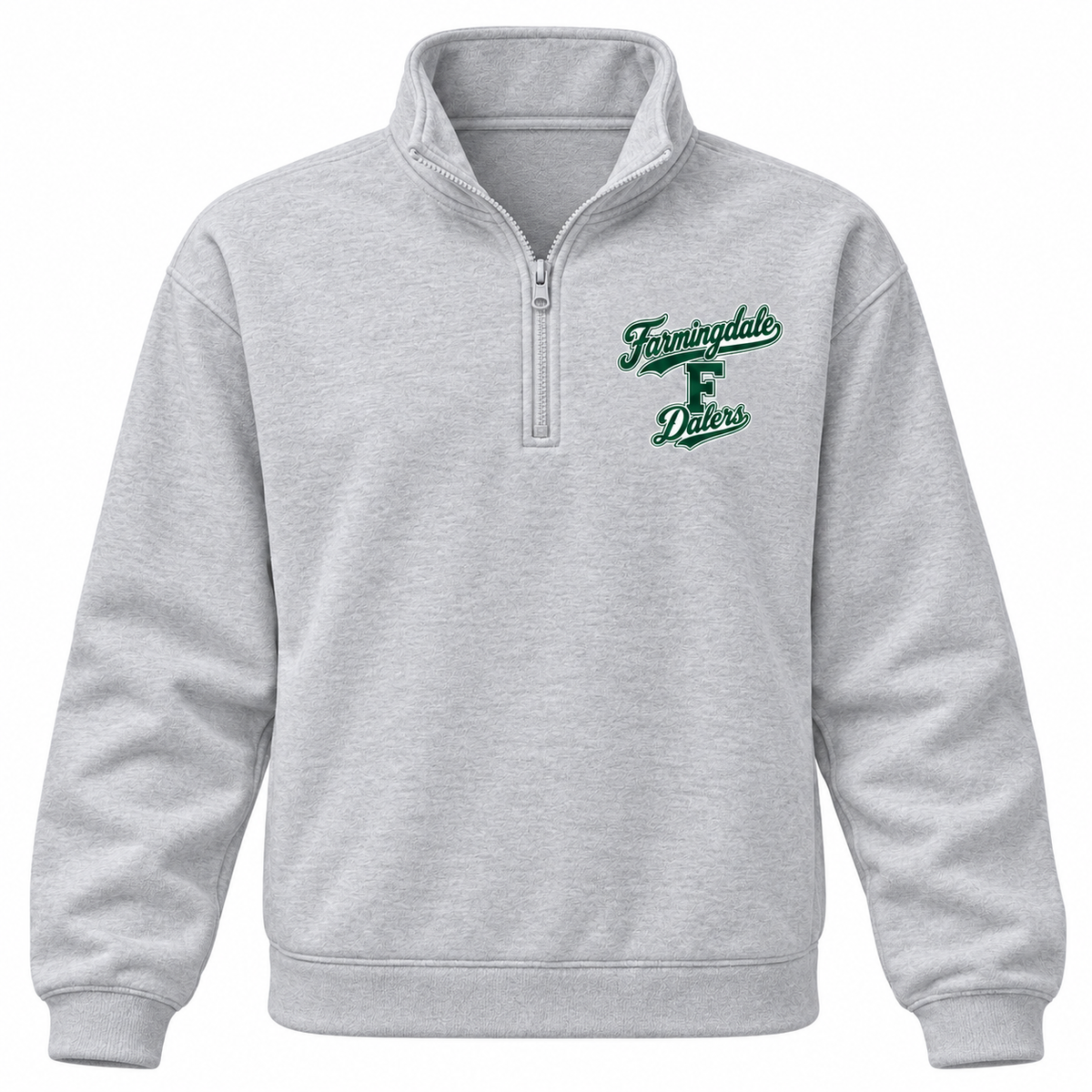 Farmingdale Dalers Signature F Adult Quarter-Zip in Heather Gray