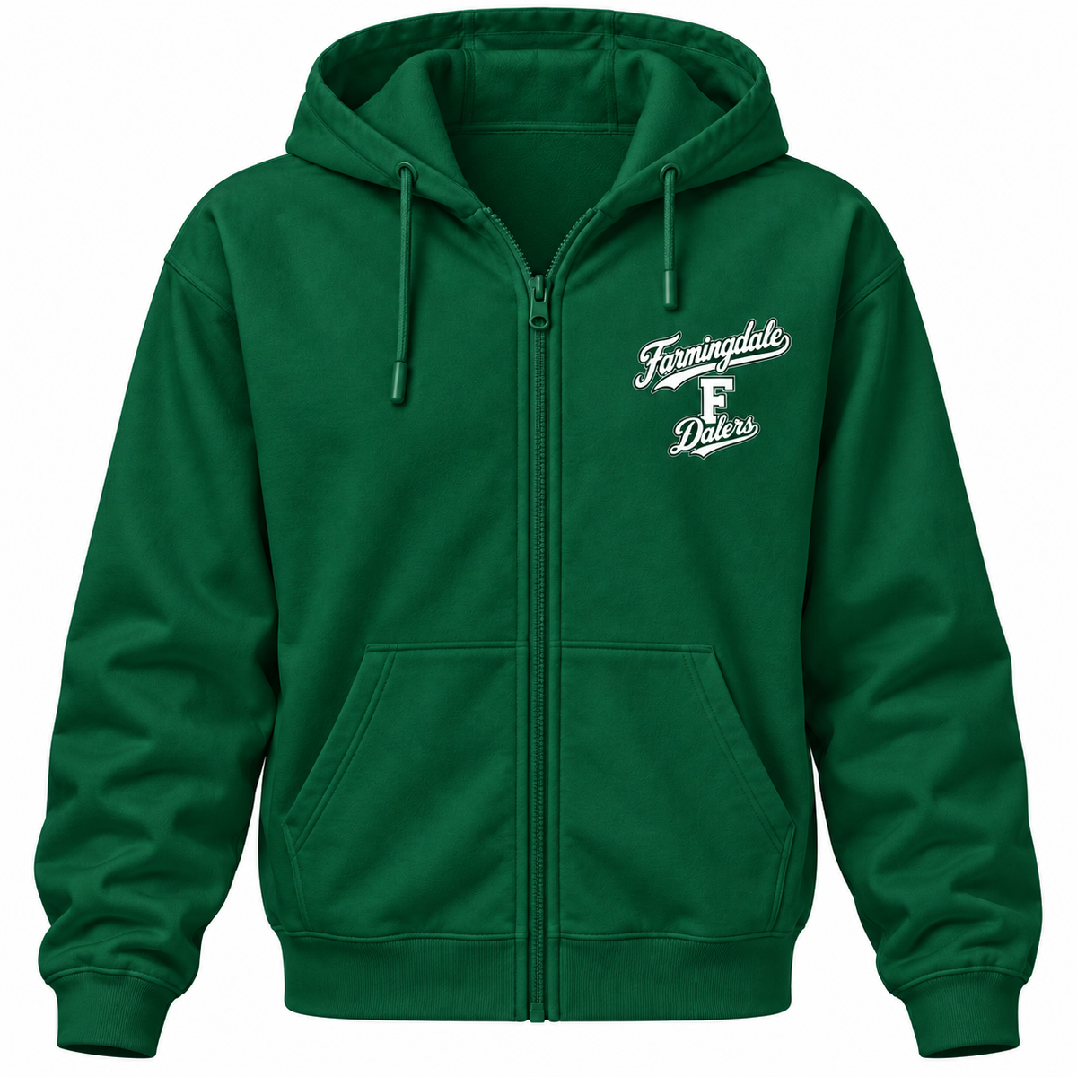 Farmingdale Dalers Signature F Adult Full-Zip Hoodie in Green